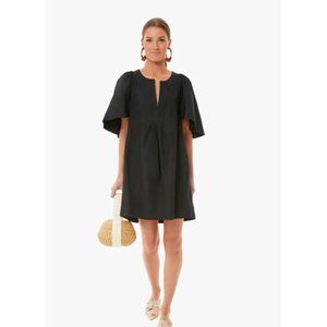 Pomander Place Tuckernuck Women's Black Finley Flutter Sleeve Dress Linen Size M